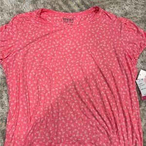 Hanes Pink Floral Women's Pajama Top size 3X